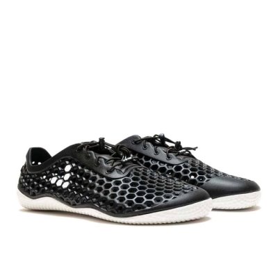 Vivobarefoot Ultra III Bloom Mens - Black Off Road Running Shoes IXD079586